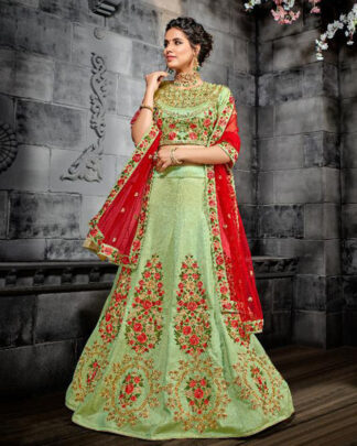 Green Silk Bridal Lehenga Choli