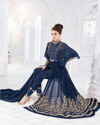 Navy Pakistani Style Georgette Salwar Kameez