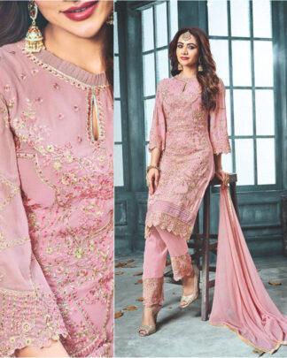 Pink Pakistani Style Georgette Salwar Kameez
