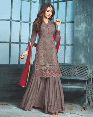 Gray Pakistani Style Georgette Salwar Kameez