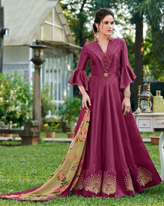 Dyed Pink A Line Gown