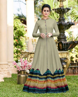 A Line Dyed Gray Gown