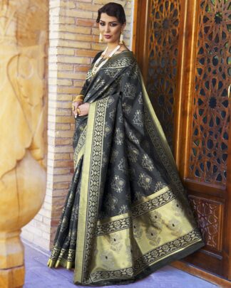 Black Designer Silk Saree