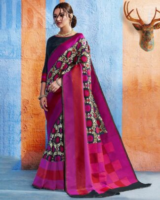 Multicolor Wedding Silk Saree