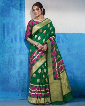 Designer Green Silk Saree