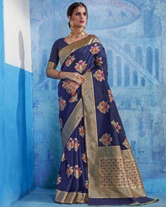 Blue Rich Designer Silk Saree