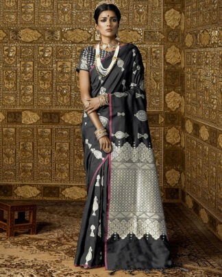 Black Traditional Silk Saree