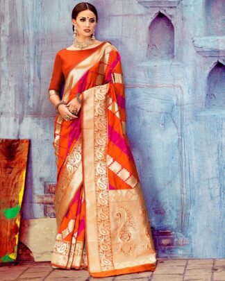 Multicolor Designer Bridal Silk Saree