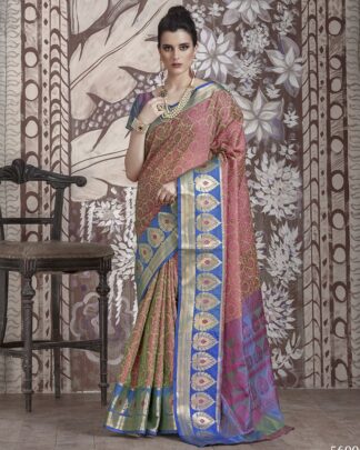 Multicolor Reception And Party Banarasi Muslin Silk Saree