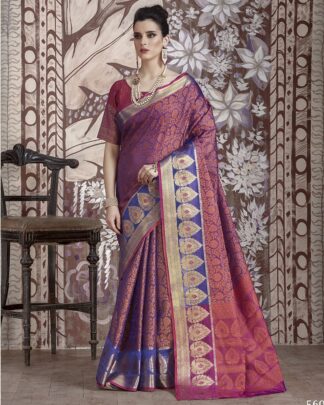 Multicolor Reception And Party Banarasi Muslin Silk Saree
