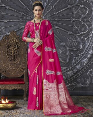 Magenta Wedding Silk Blend Saree