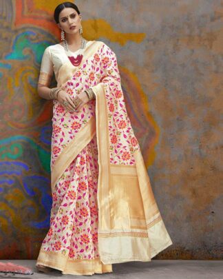 Multicolor Designer Silk Blend Saree