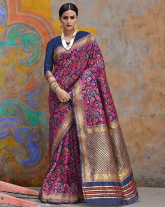 Multicolor Designer Silk Blend Saree