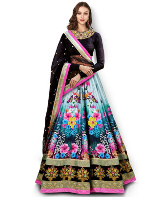 Preferable Digital Print, Embroidered, Hand-work Multicolor Lehenga Choli