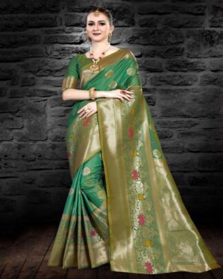 Invigorating Red Two Tone Art Silk Saree