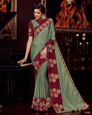 Cute Black Malbari Satin Saree
