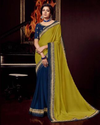 Transcendent Brown Pallu Spun Satin Saree