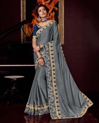 Pretty Purple Malbari Satin Saree