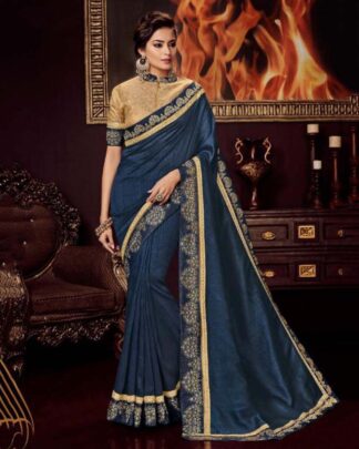 Staggering Peach Calender Silk Saree