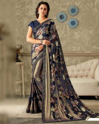 Ruritanian Black Lycra Saree