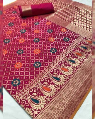 Magenta Bridal Silk Saree