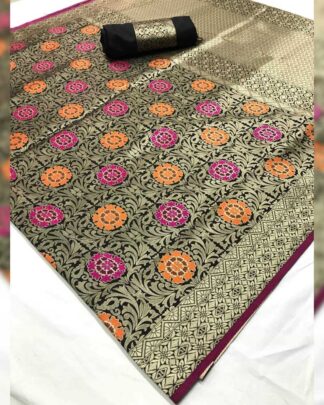 Multicolor Bridal Silk Saree