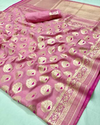 Pink Traditional Cotton Silk Saree