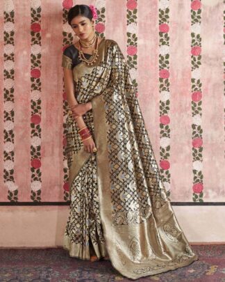 Gold Reception Wear Weaving Silk Saree