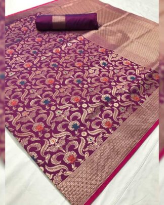 Pink Bridal Silk Saree