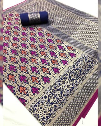 Multicolor Bridal Silk Saree