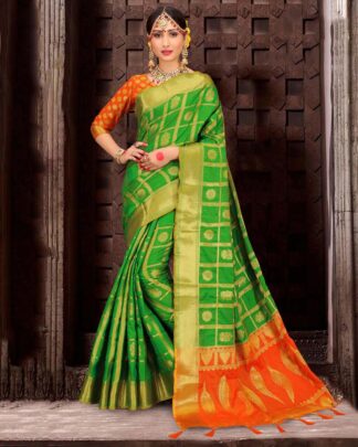 Distinctively Red Patola Silk Saree