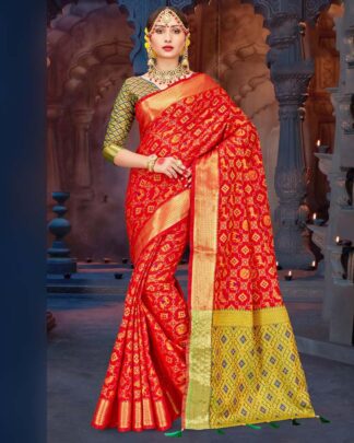 Elite Green Patola Silk Saree