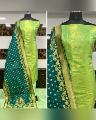 Light Green Banarasi Silk Salwar Suit