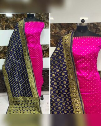 Magenta Banarasi Silk Salwar Suit
