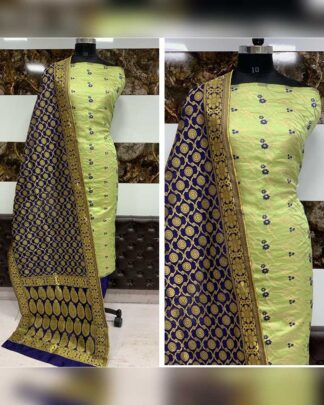 Light Green Banarasi Silk Salwar Suit