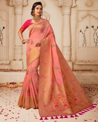 Glamorous Green Banarasi Weaving Silk Saree