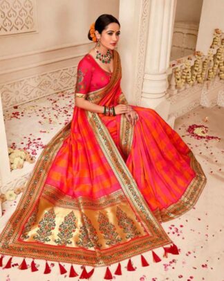 Aspiring Gray Banarasi Weaving Silk Saree