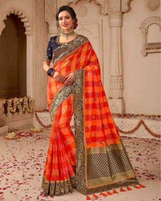 Charismatic Gray And Black Banarasi Weaving Silk Saree
