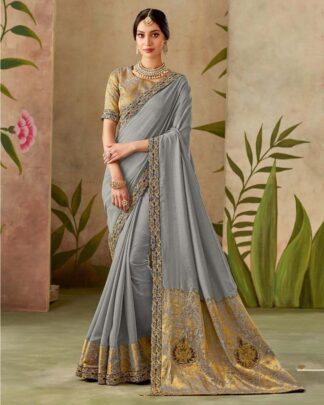 Striking Orange Silk Saree