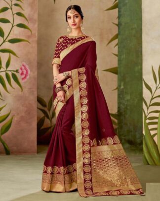Staggering Beige Silk Saree