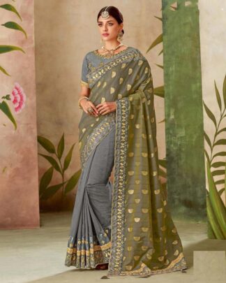 Voguish Beige Weaving Silk, Silk Saree