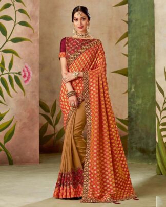 Delightsome Green And Gray Weaving Silk Saree