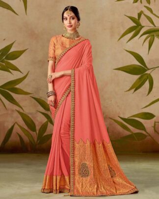 Glossy Sea Green Silk Saree