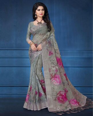 Topnotch Beige Linen Saree