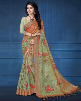 Honourable Yellow Linen Saree