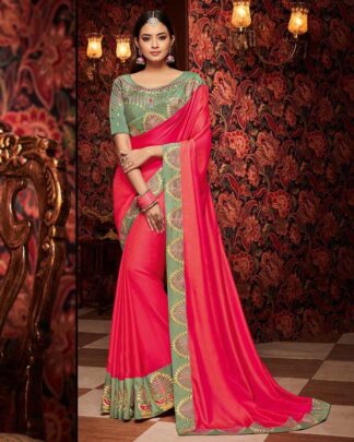 Mod Green Barfi Silk Saree