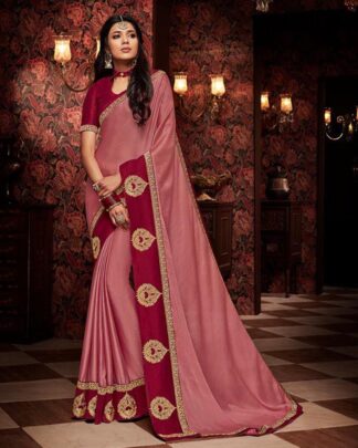 Delightsome Beige Rebbit Chiffon, Steel Silk Saree