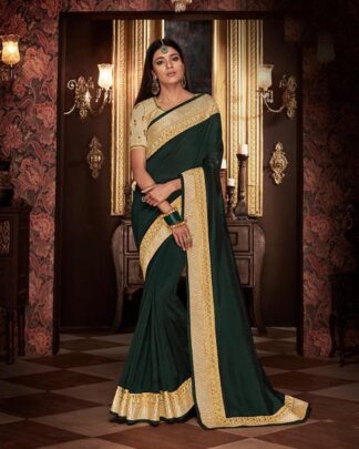 Vivacious Green Steel Silk Saree