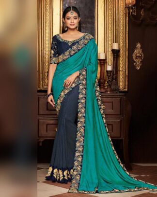 Sightly Navy Jacquard Saree