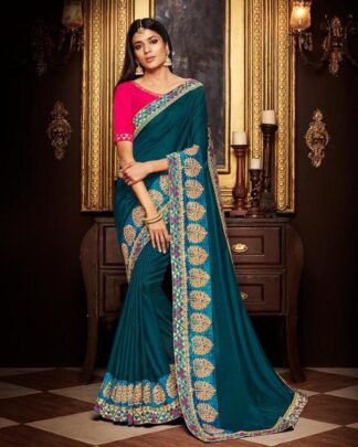 Groovy Dark Gray Silk Saree